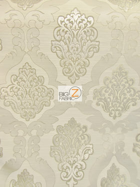 Medieval 2 Tone Damask Upholstery Fabric / Pearl / Sold By The Yard