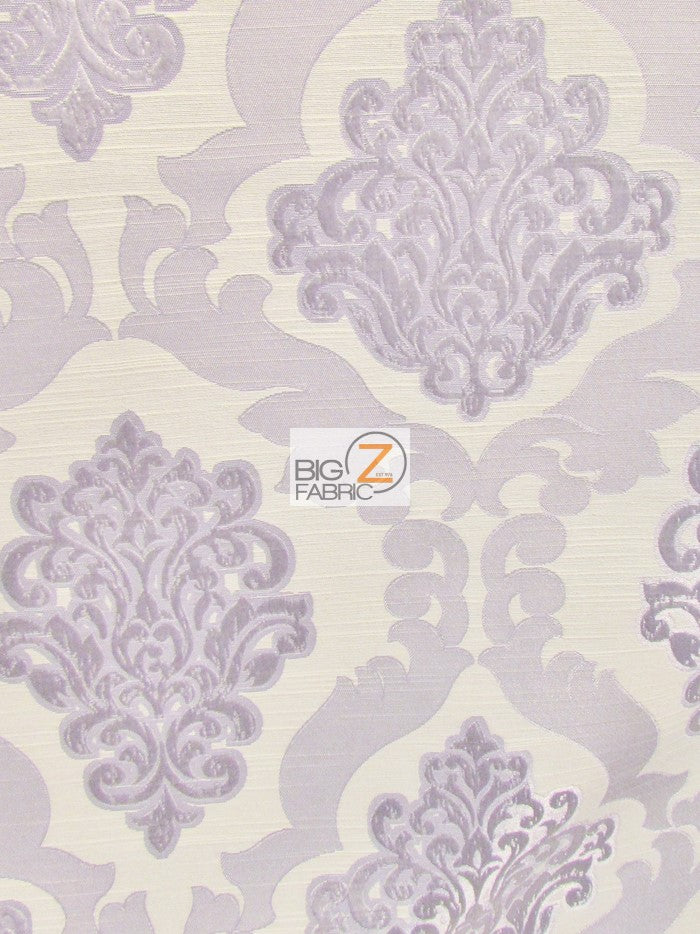 Medieval 2 Tone Damask Upholstery Fabric / Thistle / Sold By The Yard