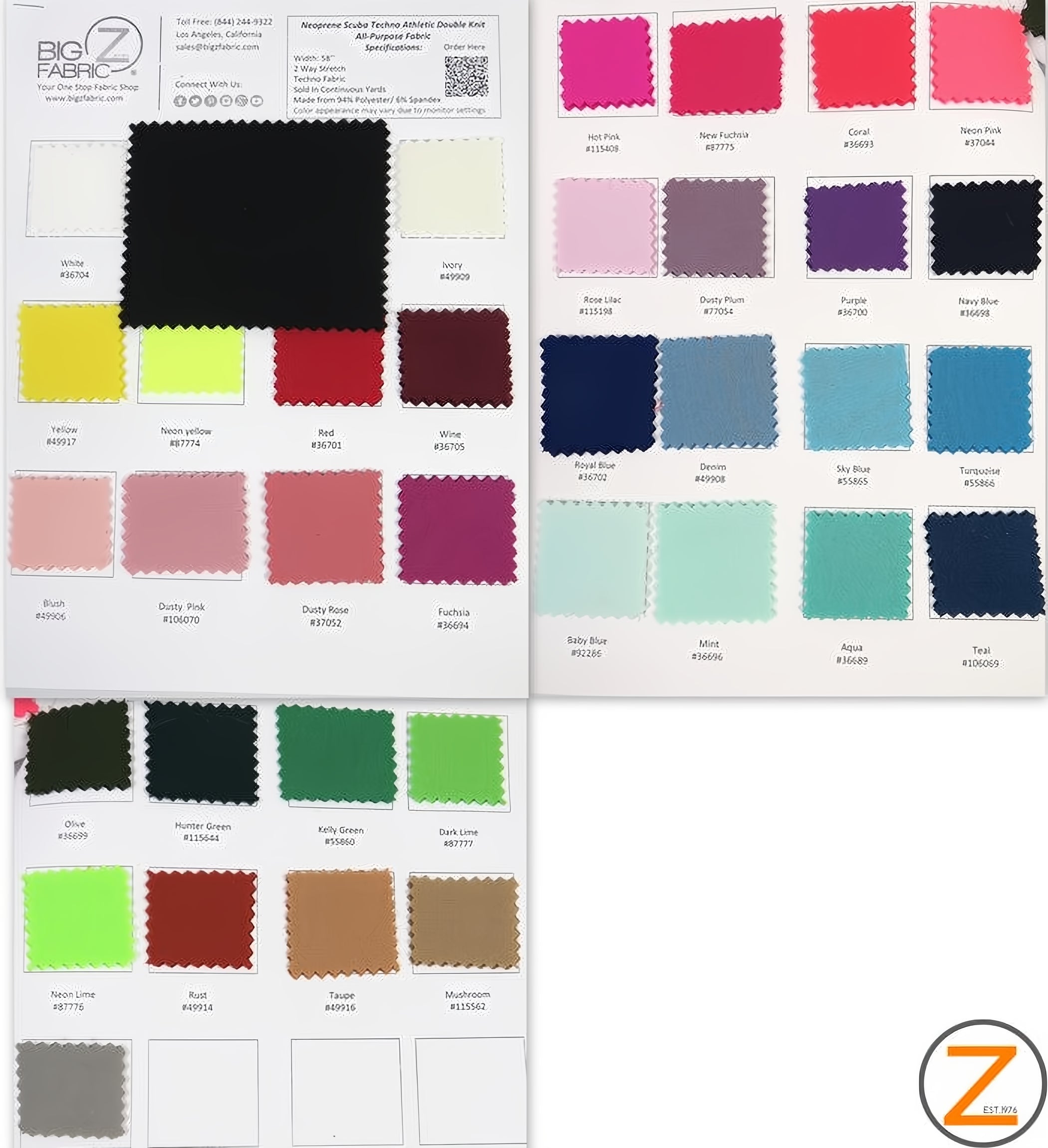 Neoprene Scuba Techno Athletic Double Knit All-Purpose Fabric - COLOR ...