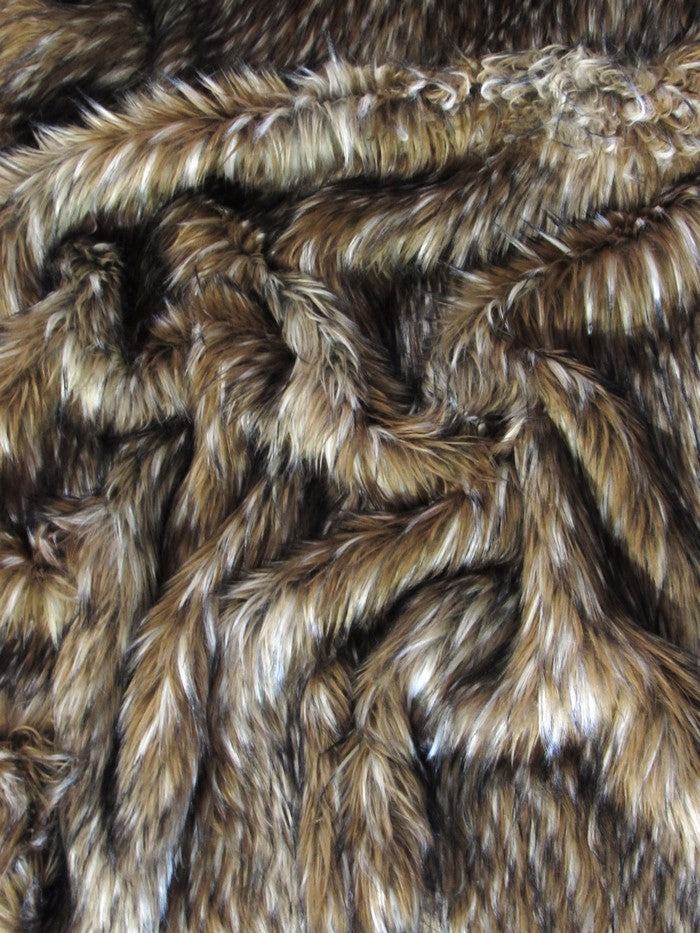 Timber Wolf Animal Long Pile Faux Fur Fabric / Sold By The Yard