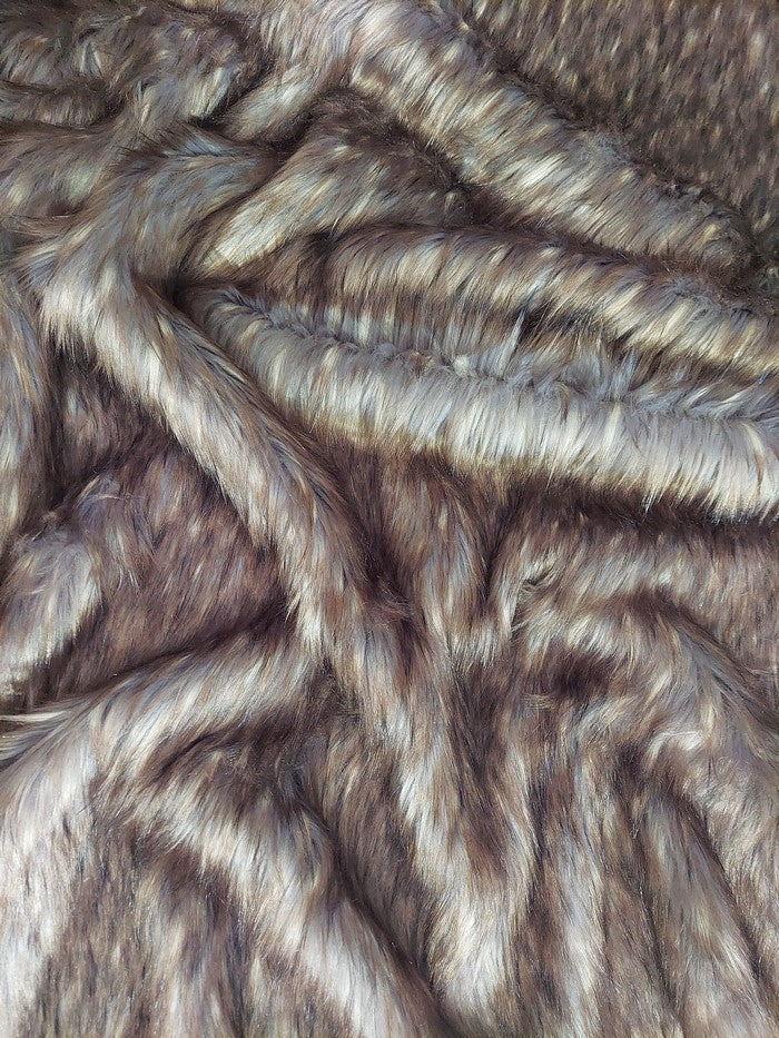 Apollo Wolf Gray Animal Long Pile Faux Fur Fabric / Sold By The Yard