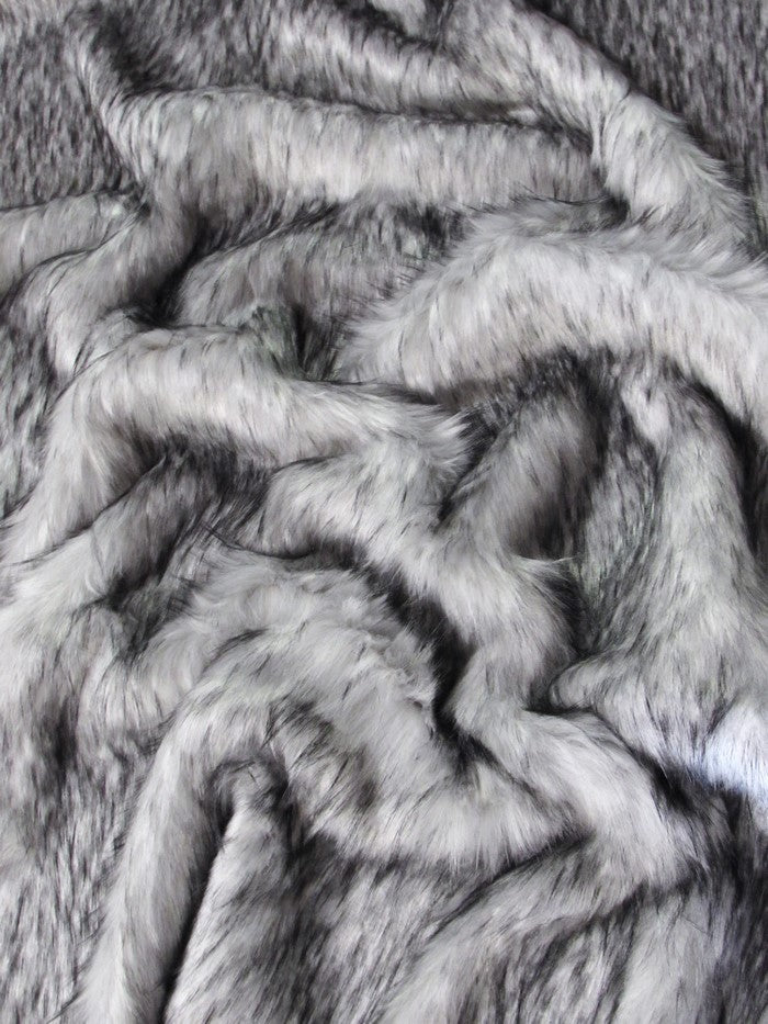 Shaggy Sabrewulf Faux Fake Fur Fabric / Steel / Sold By The Yard