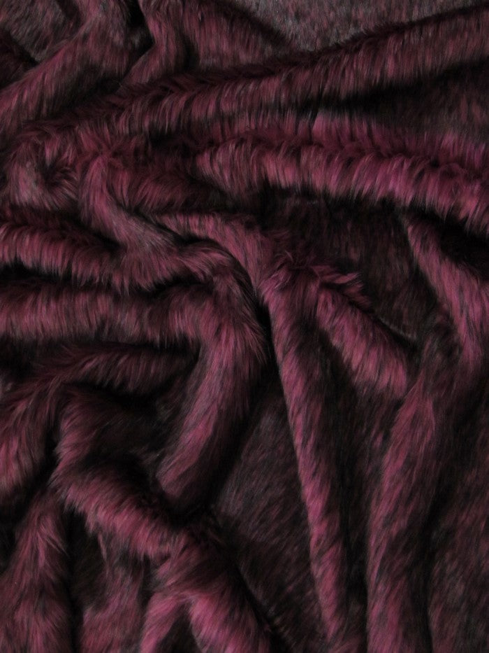 Shaggy Sabrewulf Faux Fake Fur Fabric / Raspberry / Sold By The Yard