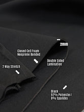 Neoprene Bonded Sponge Waterproof Wetsuit Fabric / 2mm Black / Sold By The Yard (Closeout)