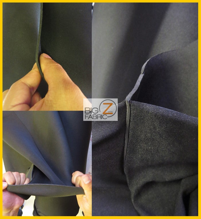 Neoprene Bonded Sponge Waterproof Wetsuit Fabric / 2mm Black / Sold By The Yard