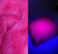 UV Reactive Solid Shaggy Faux Fur Fabric / Sold By The Yard