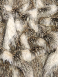 Wolf Animal Long Pile Faux Fur Fabric / Sold By The Yard