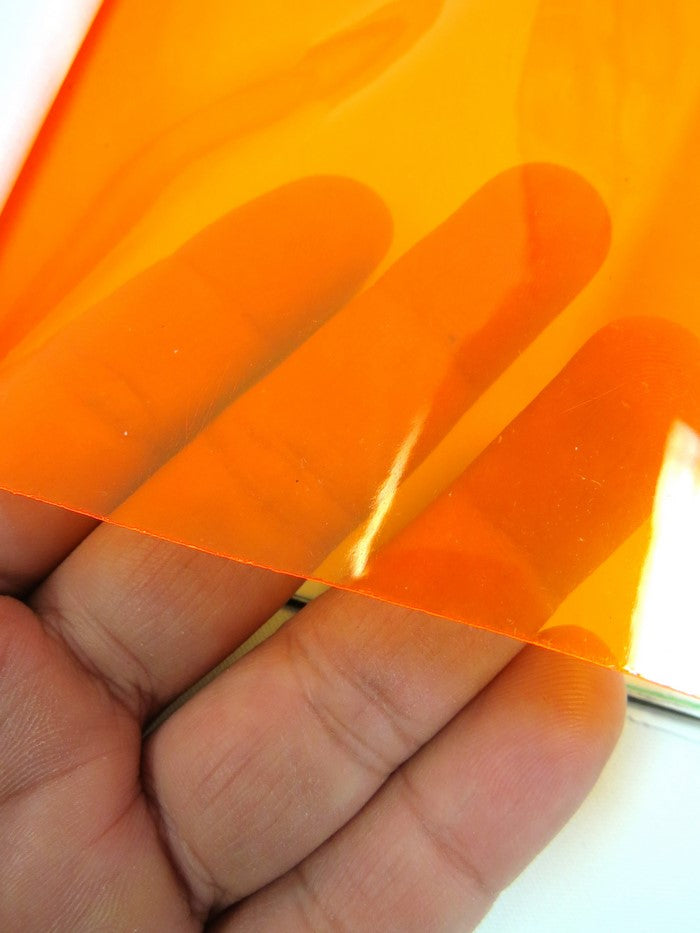 Orange (12 Gauge) Tinted Plastic Vinyl Fabric / Sold By The Yard
