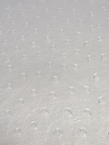 Metallic Silver Classic Ostrich Upholstery Vinyl Fabric / Sold By The Yard