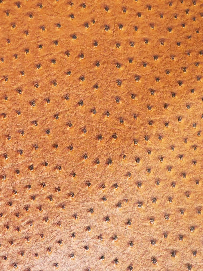Chestnut Classic Ostrich Upholstery Vinyl Fabric / Sold By The Yard
