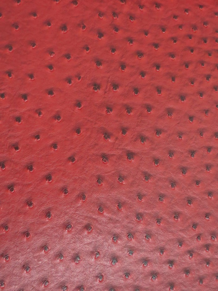 Dead Pool Red Classic Ostrich Upholstery Vinyl Fabric / Sold By The Yard