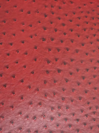 Dead Pool Red Classic Ostrich Upholstery Vinyl Fabric / Sold By The Yard