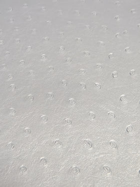 Metallic Silver Classic Ostrich Upholstery Vinyl Fabric / By The Roll - 30 Yards