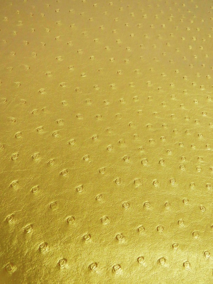 Metallic Gold Classic Ostrich Upholstery Vinyl Fabric / By The Roll - 30 Yards-1