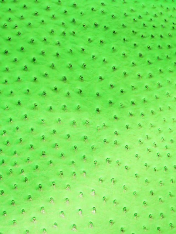 Neon Green Classic Ostrich Upholstery Vinyl Fabric / By The Roll - 30 Yards