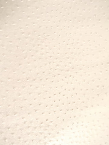 White Classic Ostrich Upholstery Vinyl Fabric / Sold By The Yard