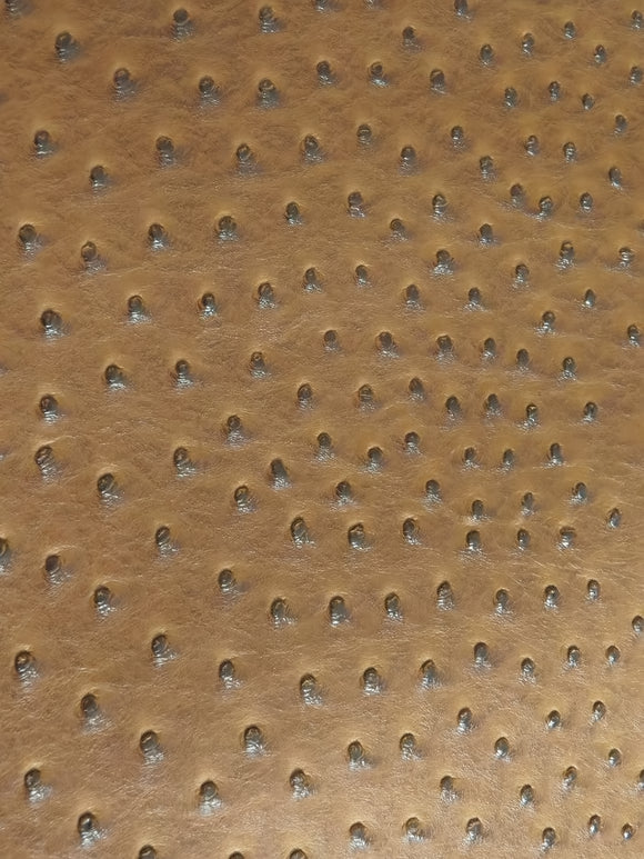 Brown Classic Ostrich Upholstery Vinyl Fabric / By The Roll - 30 Yards
