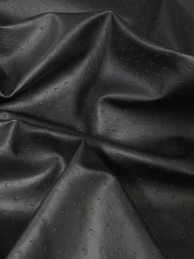 Black Vinyl Embossed Ostrich Fabric / Sold By The Yard Closeout!!