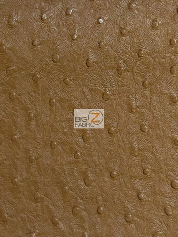 Buckskin Vinyl Embossed Premium Ostrich Fabric / Sold By The Yard Closeout!!!