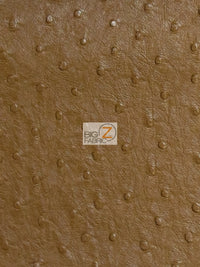 Vinyl Faux Fake Leather Pleather Embossed Premium Ostrich Fabric / Buckskin / By The Roll - 30 Yards