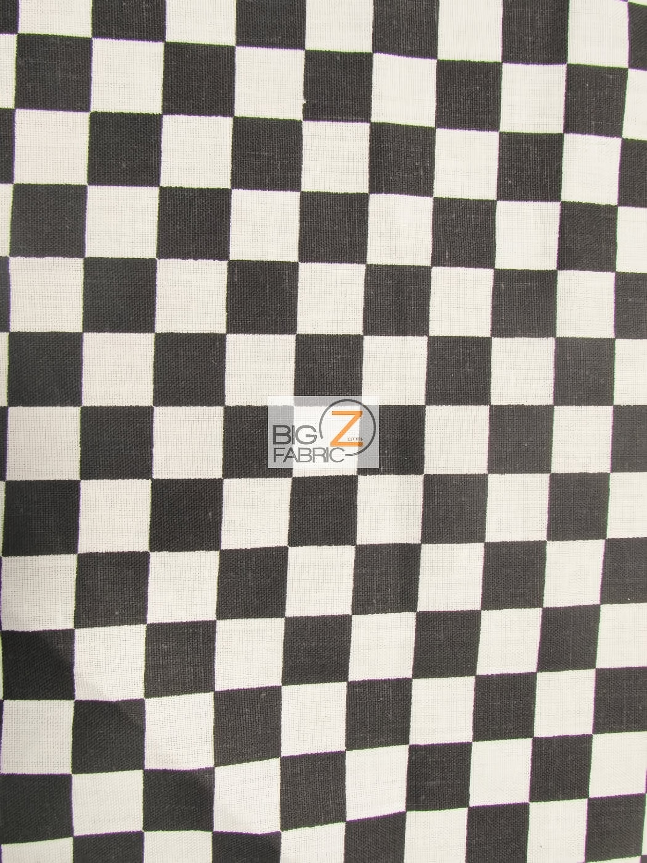 Poly Cotton Printed Fabric Square Checkered / Mini Black/White / Sold By The Yard