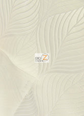 Peacock Leaf Floral Upholstery Fabric / Latte / Sold By The Yard