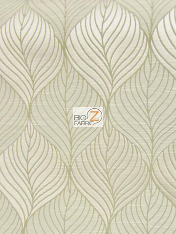 Peacock Leaf Floral Upholstery Fabric / Pearl / Sold By The Yard