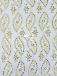Petal Mesh Sequin Fabric / Gold / Sold By The Yard
