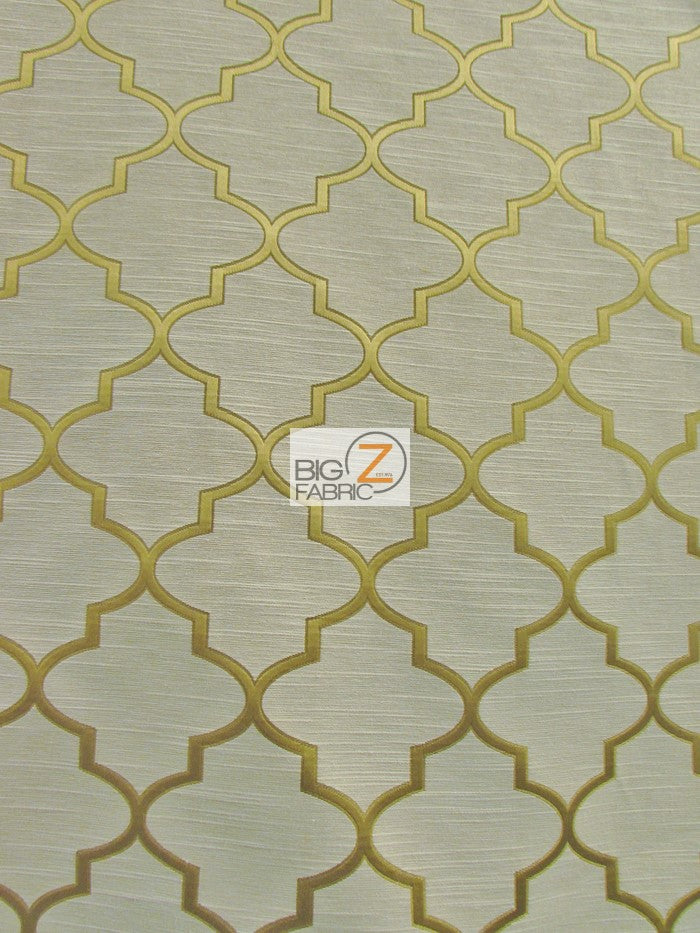 Persian Quatrefoil Upholstery Fabric / Gold / Sold By The Yard