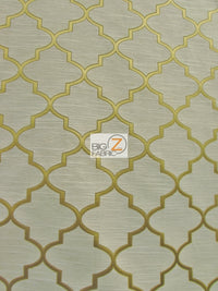 Persian Quatrefoil Upholstery Fabric / Gold / Sold By The Yard