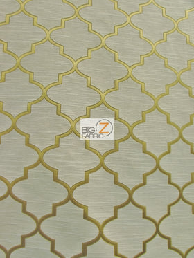 Persian Quatrefoil Upholstery Fabric / Gold / Sold By The Yard