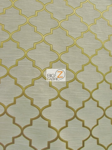 Persian Quatrefoil Upholstery Fabric / Gold / Sold By The Yard