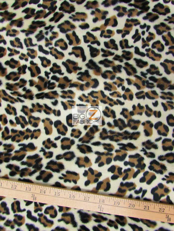 Cream Velboa Puma Animal Short Pile Fabric / Sold By The Yard