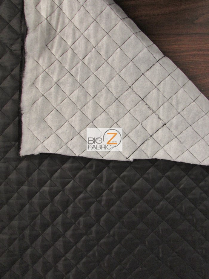 Quilted Polyester Batting Upholstery Fabric / Black / Sold By The Yard