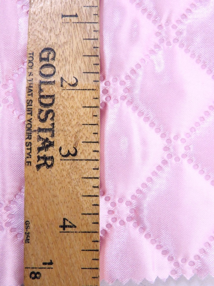 Quilted Stamped Diamond Batting Upholstery Fabric / Pink / Sold By The Yard - 0