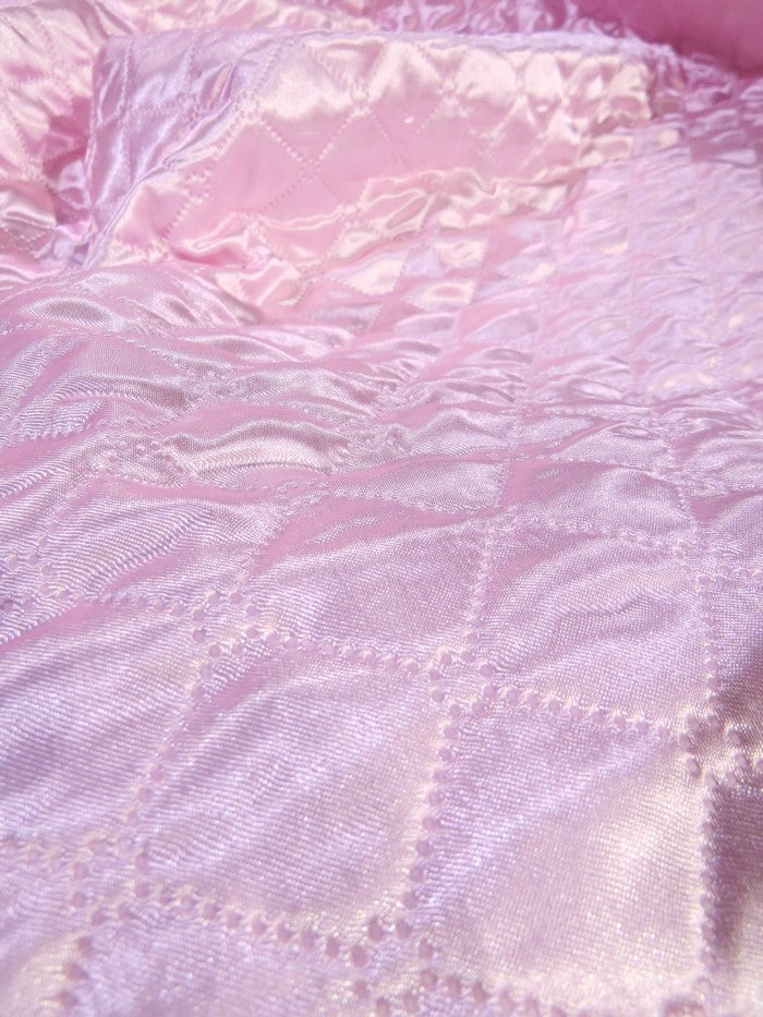 Quilted Stamped Diamond Batting Upholstery Fabric / Pink / Sold By The Yard