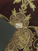 Royal Damask Flocking Velvet Upholstery Fabric / Purple/Gold / Sold By The Yard