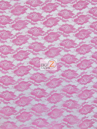 Rose/Flower Lace Fabric / Fuchsia / Sold By The Yard
