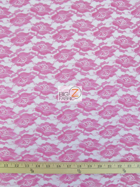 Rose/Flower Lace Fabric / Fuchsia / Sold By The Yard - 0