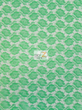 Rose/Flower Lace Fabric / Lime / Sold By The Yard