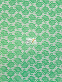 Rose/Flower Lace Fabric / Lime / Sold By The Yard