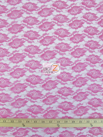 Rose/Flower Lace Fabric / Lime / Sold By The Yard - 0