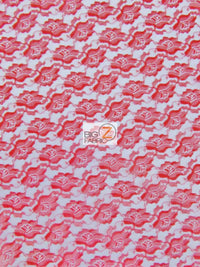 Rose/Flower Lace Fabric / Red / Sold By The Yard