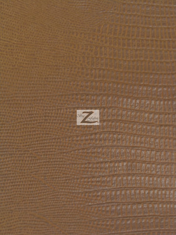 Vinyl Faux Fake Leather Pleather Reptile Flocked PVC Fabric / Buckskin / By The Roll - 30 Yards