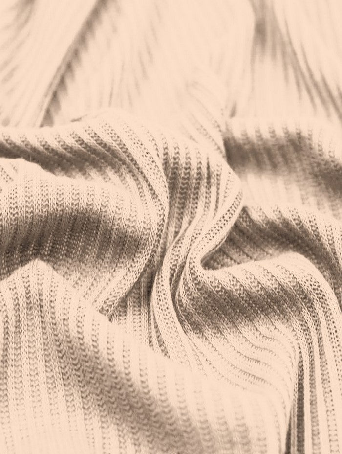 Rib Knit Apparel Sweater Spandex Fabric (4X2) / Bone / Sold By The Yard