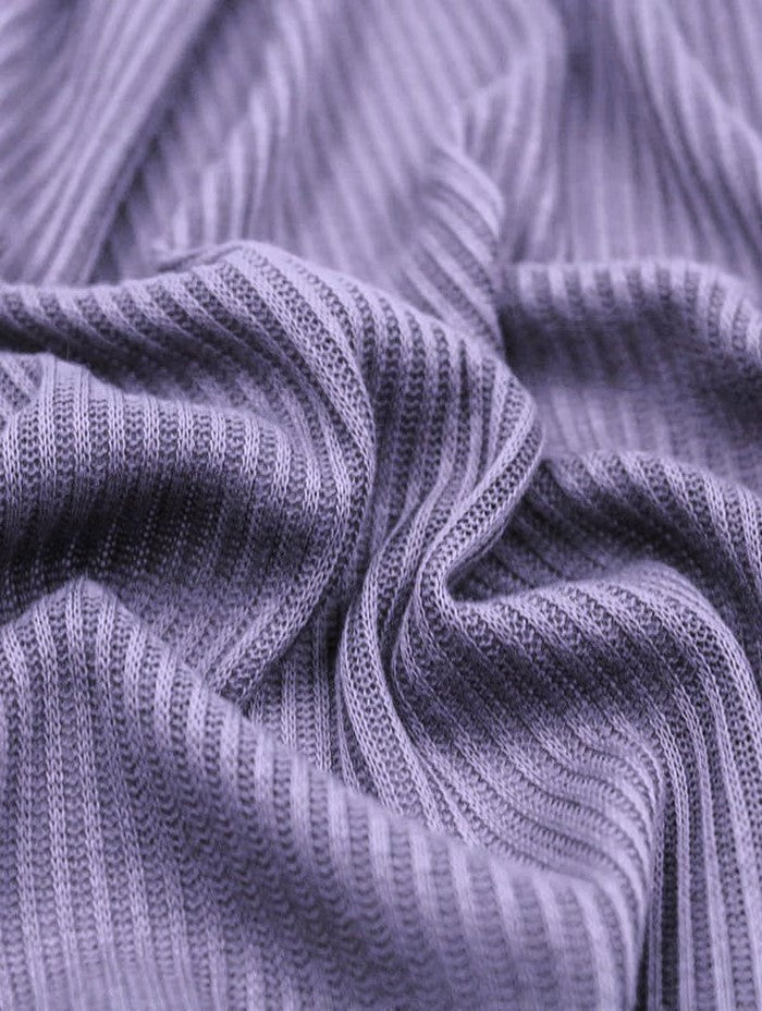 Rib Knit Apparel Sweater Spandex Fabric (4X2) / Lilac / Sold By The Yard