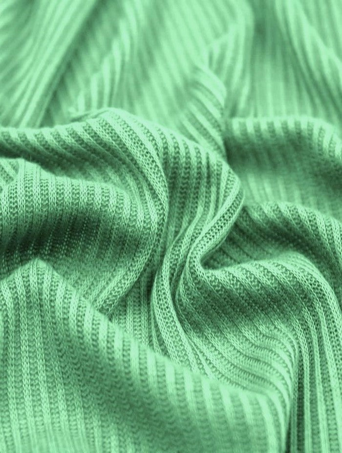 Rib Knit Apparel Sweater Spandex Fabric (4X2) / Mint / Sold By The Yard