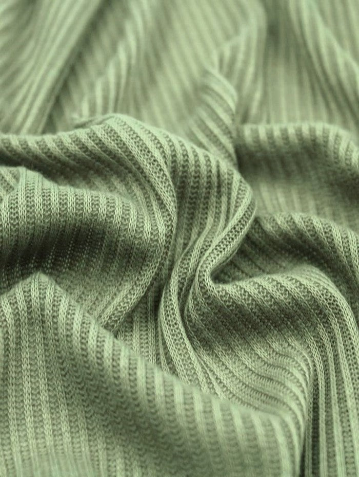 Rib Knit Apparel Sweater Spandex Fabric (4X2) / Light Sage / Sold By The Yard