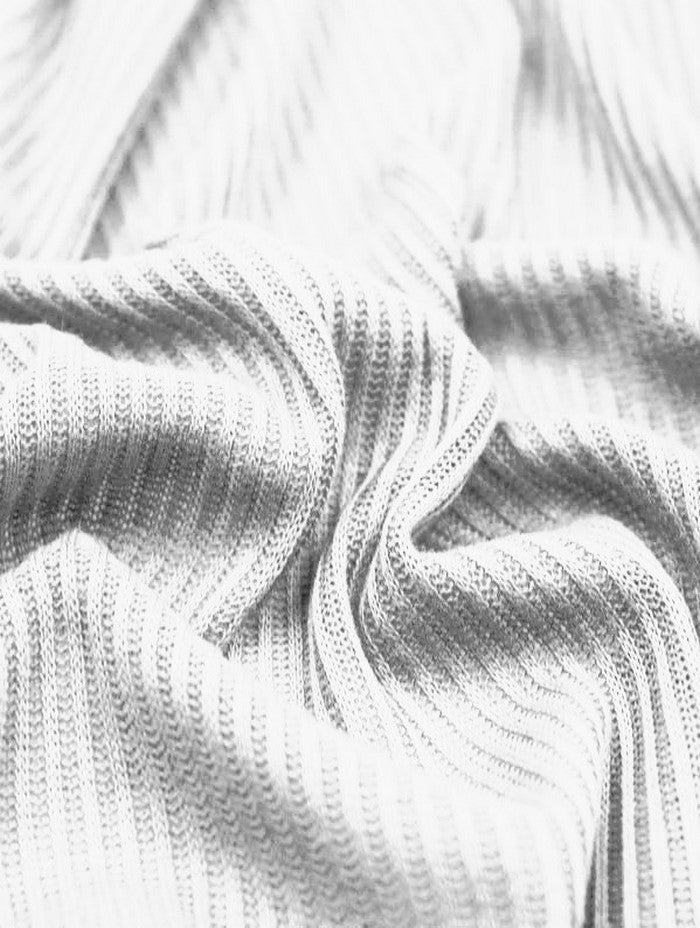 Rib Knit Apparel Sweater Spandex Fabric (4X2) / White / Sold By The Yard