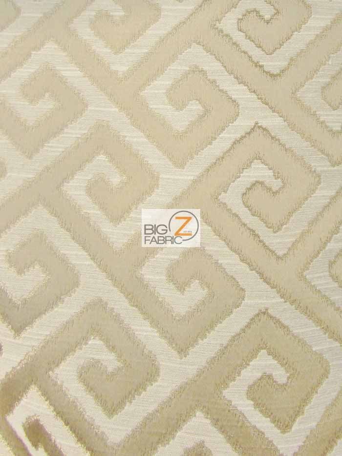 Royal Labyrinth Geometric Upholstery Fabric / Latte / Sold By The Yard